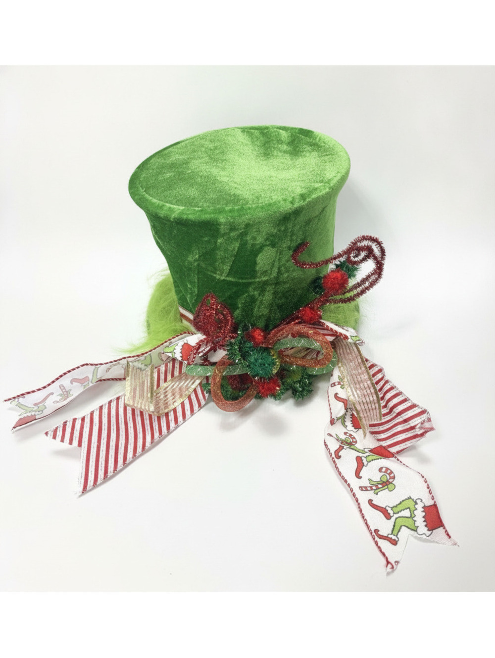 Dr. Seuss The Grinch Costume Hat Christmas Green Top Hat Tree Topper Decor
